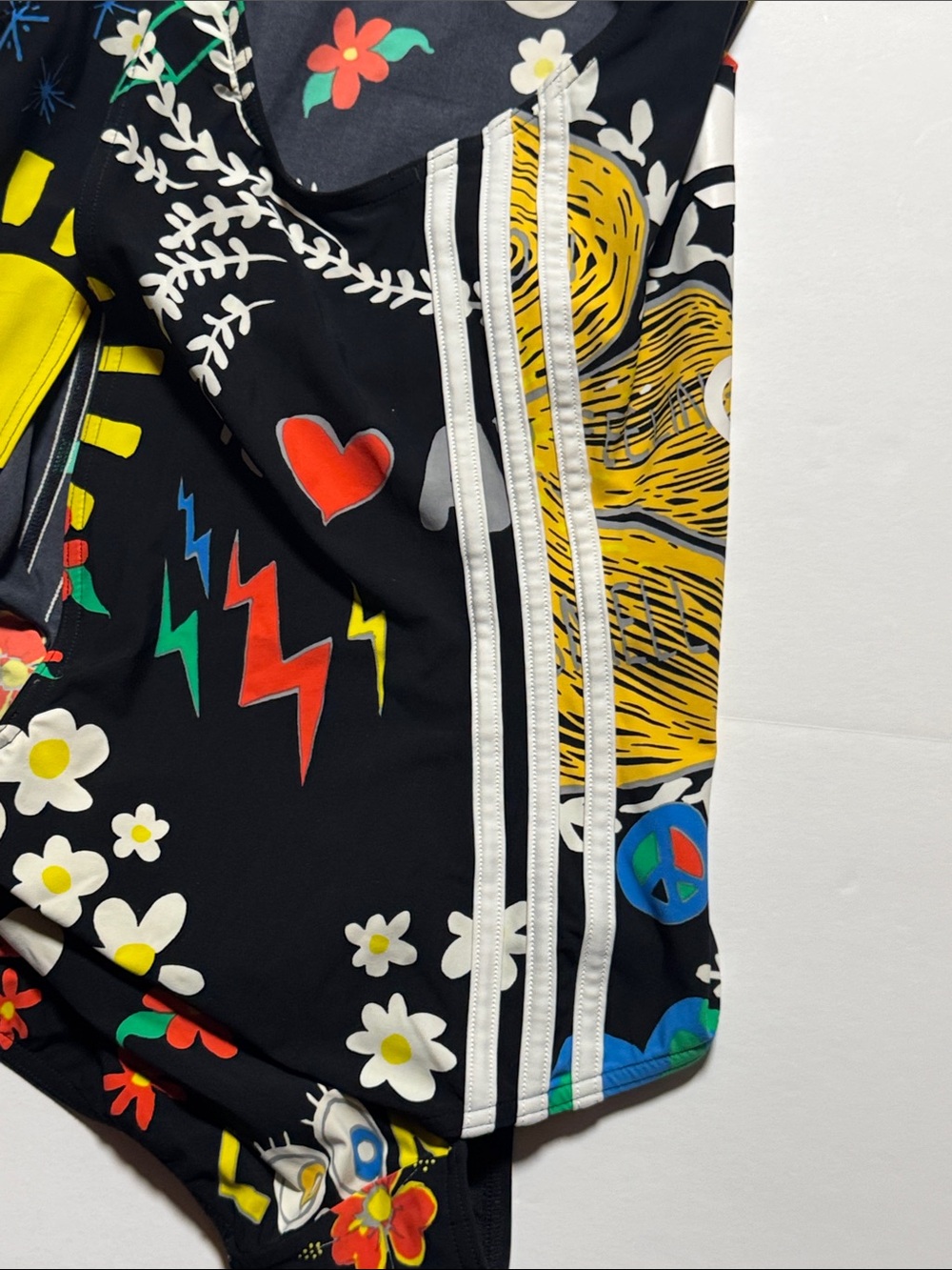 ADIDAS Originals x Pharrell Williams Black Floral Graphic One-Piece Swimsuit LG - Picture 14 of 14